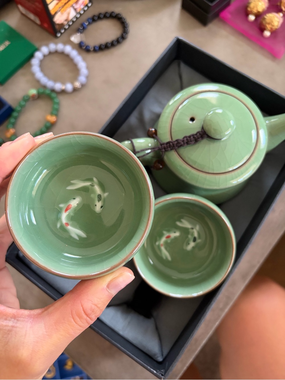 Glazed Tea Pot and Cups Set